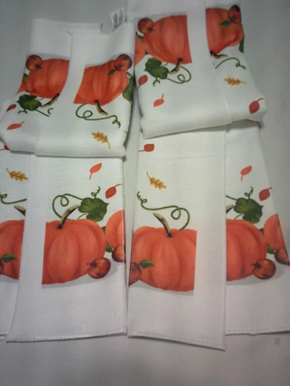 2 NEW HOME COLLECTION MICROFIBER KITCHEN TOWELS FALL PUMPKIN PATCH DESIGN HAYRID